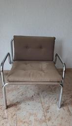 Vintage fauteuil design jaren 70, Ophalen, Hout, Minder dan 75 cm, 50 tot 75 cm