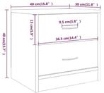 vidaXL B0B8RW5CZR Nachtkastje met lades van 39 voor 15, Minder dan 45 cm, -, -, Nieuw