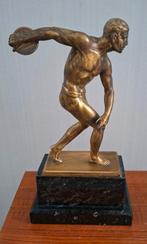Art deco jaren 20 30 bronzen beeld discuswerper, Antiek en Kunst, Ophalen of Verzenden