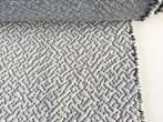 Kvadrat Vale 112; roomwit+zwart; meubelstof met 3D patroon, Wol, 120 cm of meer, Wit, Nieuw