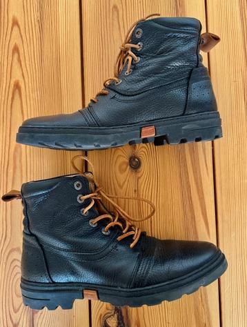 Rehab leren veterboots / boots - Zwart leer - maat 39 beschikbaar voor biedingen