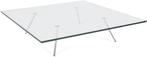 Salontafel glas Henk Vos (120x120), Ophalen, Gebruikt, Vierkant, Glas