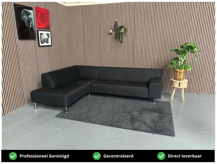 GRATIS LEVERING Hoekbank Antraciet 275x205 REFURBISHED, Huis en Inrichting, Banken | Bankstellen, Zo goed als nieuw, Hoekbank