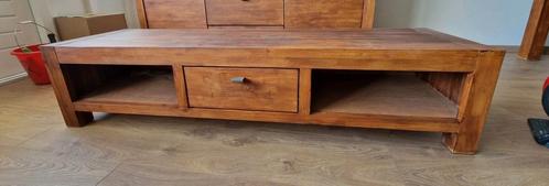Tv kast met lade 160x45x36 hout bruin kleur, Huis en Inrichting, Kasten | Televisiemeubels, Gebruikt, Minder dan 100 cm, 150 tot 200 cm