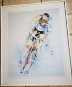 Zeefdruk lito Twan van de Vorstenbosch fietsen Gesigneerd, Antiek en Kunst, Ophalen of Verzenden