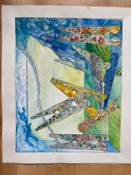 Aquarel, Antiek en Kunst, Kunst | Litho's en Zeefdrukken, Ophalen of Verzenden