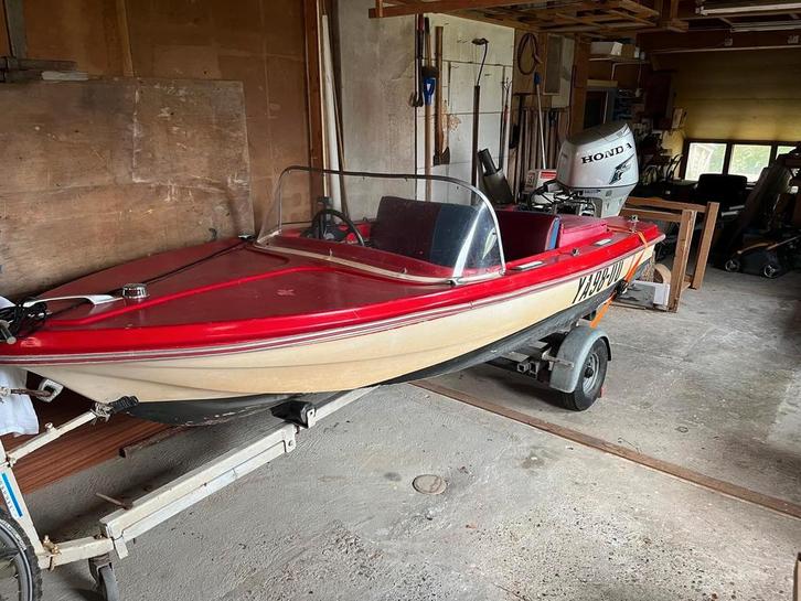 Speedboot Quiksilver met Honda 25pk buitenboordmotor, Watersport en Boten, Speedboten, Gebruikt, 3 tot 6 meter, Benzine, Minder dan 70 pk