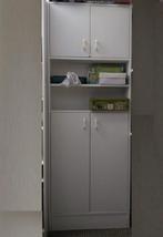 Hoge badkamer kast wit 200 x 65 x 19 cm 4 deurs, Ophalen, (Half)hoge kast, Gebruikt, 200 cm of meer