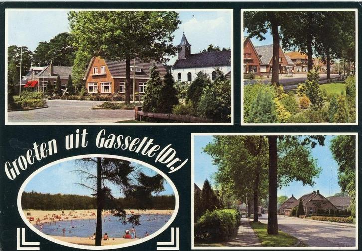 GASSELTE Centrum Hemelrijk Straat Groeten, Verzamelen, Ansichtkaarten | Nederland, Gelopen, Drenthe, 1960 tot 1980, Verzenden