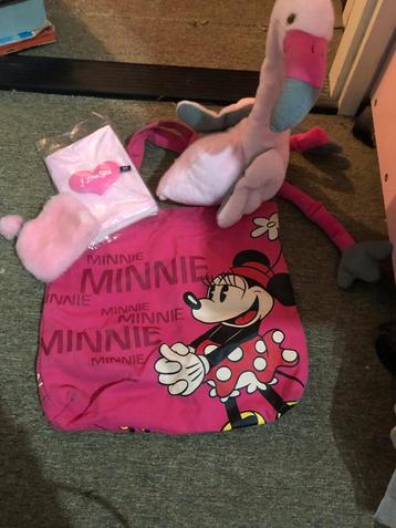 Roze Pakket- Minnie Mouse Tas,  Knuffel, Boekje &Portemonnee beschikbaar voor biedingen