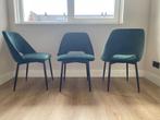 Loods 5 - 3 velvet groene eetkamerstoelen, Ophalen, Zo goed als nieuw, Overige kleuren, Drie