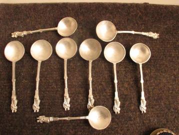 Antieke Tinnen lepels, 9 stuks beschikbaar voor biedingen