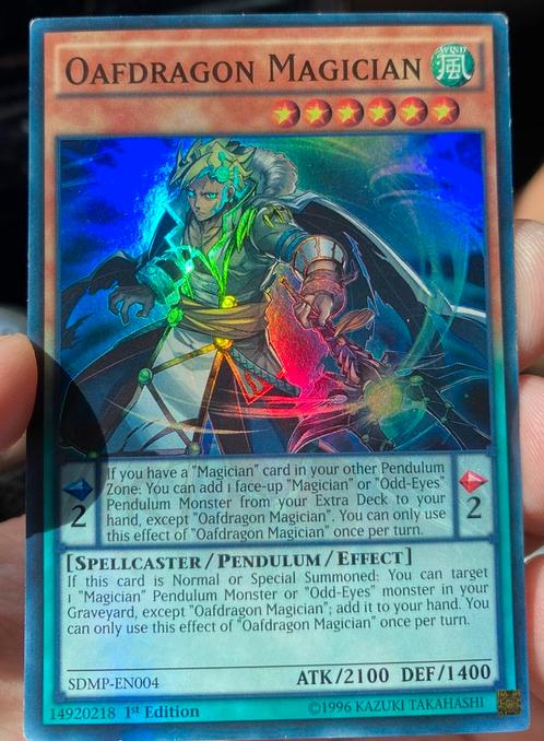 Yu-Gi-Oh! Oafdragon Magician SDMP 1st Edition !, Hobby en Vrije tijd, Verzamelkaartspellen | Yu-gi-Oh!, Zo goed als nieuw, Losse kaart