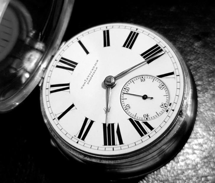 GROOT én ZWAAR zakhorloge met dubbele kast Chester 1878, Sieraden, Tassen en Uiterlijk, Antieke sieraden, Overige typen, Zilver
