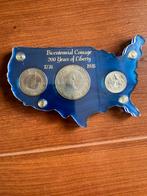 Usa 3 munten bicentennial 1/4, 1/2 en 1 dollar 1776 - 1976, Postzegels en Munten, Munten | Amerika, Ophalen of Verzenden, Noord-Amerika
