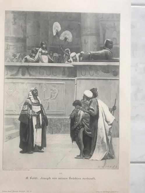 A. Faldi: Joseph von seinen Brüdern verkauft, 1895, 31x23cm., Antiek en Kunst, Kunst | Etsen en Gravures, Ophalen of Verzenden