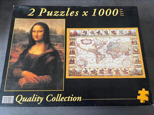 2x puzzel 1000 stukjes wereldkaart & Mona Lisa, Hobby en Vrije tijd, Denksport en Puzzels, Nieuw, Ophalen of Verzenden