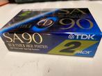 TDK SA90 cassettes 2stuks nieuw, Cd's en Dvd's, Cassettebandjes, 2 t/m 25 bandjes, Overige genres, Ophalen of Verzenden, Nieuw in verpakking