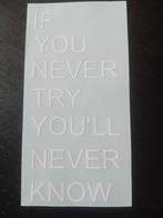 If you never try you'll never know vinyl sticker, Auto diversen, Verzenden