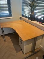 Groot Hoekbureau met Ladeblok, Huis en Inrichting, Bureaus, Ophalen of Verzenden, Gebruikt, Bureau