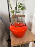 Design retro / vintage oranje emaille theepot Cathrineholm, Ophalen of Verzenden, Huis en Inrichting