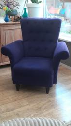 Donkerpaarse fluwelen fauteuil /stoel te koop, Huis en Inrichting, Fauteuils, Ophalen, 50 tot 75 cm