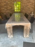 Stijgerhouten tuintafel met tegels, Tuin en Terras, Tuinsets en Loungesets, Ophalen, Eettafel, Steigerhout, Tuinset