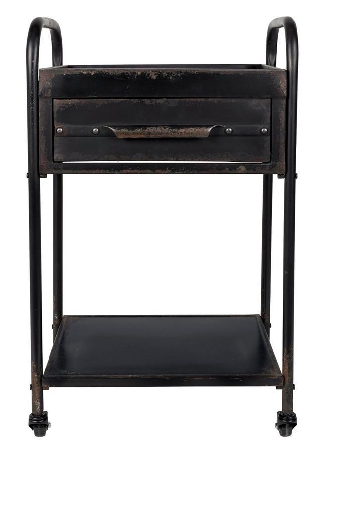 Industriële Trolley Vigo met lade, Huis en Inrichting, Tafelonderdelen, Gebruikt, Tafelblad, Minder dan 50 cm, Rechthoekig, Metaal