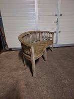 Leuke ronde houten tuinbank, Tuin en Terras, Gebruikt, Hout, Ophalen, 2 zitplaatsen