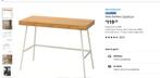 IKEA Scandi-Style Bamboo Console Table – Excellent Condition, Ophalen, Zo goed als nieuw, Bureau