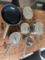 Pannen set Hema, Ophalen of Verzenden, Zo goed als nieuw, Rvs, Pannenset