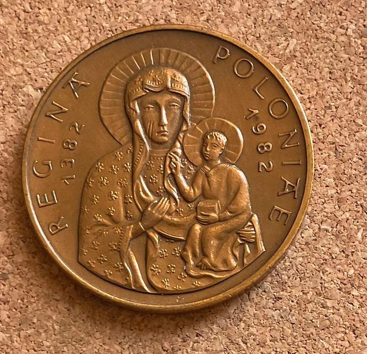Penning - REGINA POLONIAE - 1382-1982, Postzegels en Munten, Penningen en Medailles, Overige materialen, Ophalen of Verzenden