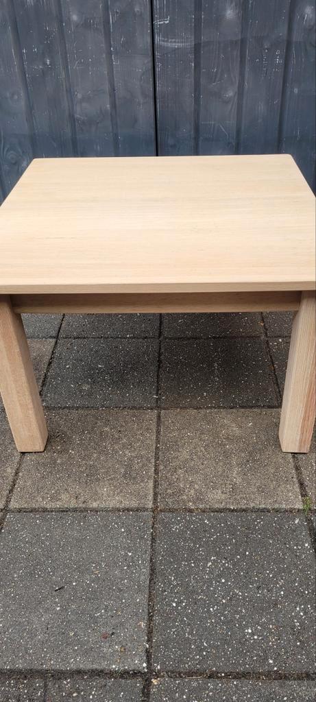 massief eiken bijzettafel, Huis en Inrichting, Tafels | Bijzettafels, Zo goed als nieuw, Vierkant, 45 tot 60 cm, 55 tot 75 cm