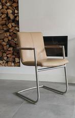 4 beach lederen Henders & Hazel design eetkamerstoelen., Ophalen, Henders en Hazel, Zo goed als nieuw, Metaal