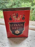 Retro vintage Verkade Toffee blik rood goud, Ophalen of Verzenden, Zo goed als nieuw, Koek(jes), Verkade