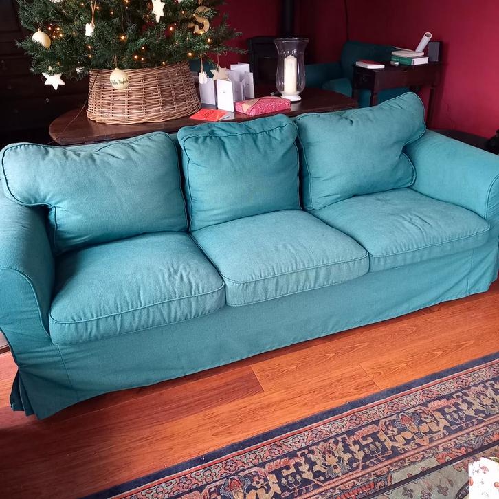 Ikea Ektorp 3-zitsbank + 2 fauteuils, Huis en Inrichting, Banken | Bankstellen, Gebruikt, Rechte bank, Vierpersoons of meer, 200 tot 250 cm