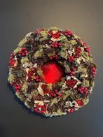 Klassieke Kerstkrans Ø 36 cm met rood onderzet bord Ø 33 cm, Diversen, Kerst, Ophalen, Zo goed als nieuw