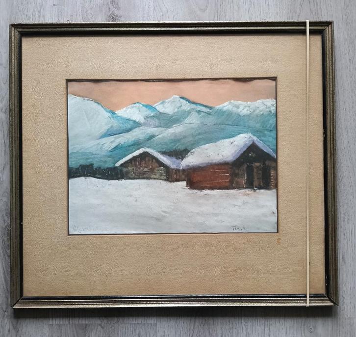 Peter van den Braken (1896-1979) - Sneeuwlandschap Alpen, Antiek en Kunst, Kunst | Schilderijen | Klassiek, Ophalen of Verzenden