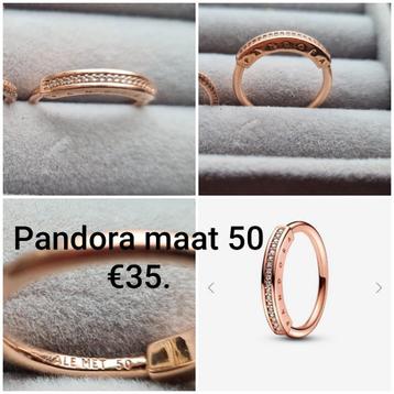 Pandora ring roségoud met zirkonia maat 50  Afgeprijsd !!! beschikbaar voor biedingen