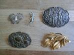 Nog 4 fraaie, oude en/of antieke broches, Ophalen of Verzenden, Gebruikt, Overige kleuren, Overige materialen