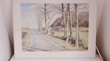 Boerderij in Oudega door Leo Vierhout schilderij beschikbaar voor biedingen