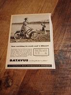 Advertentie Batavus bilonet bromfiets voor werkdag 1958, Verzamelen, Ophalen of Verzenden, Gebruikt, Overige typen