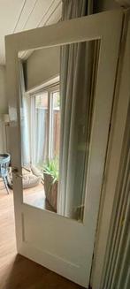 Mooie houten binnendeur met glas, Doe-het-zelf en Verbouw, Deuren en Horren, Ophalen, Gebruikt, 80 tot 100 cm, Binnendeur