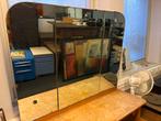 Vintage kaptafel met spiegel, Gebruikt, 200 cm of meer, Ophalen of Verzenden, 100 tot 125 cm