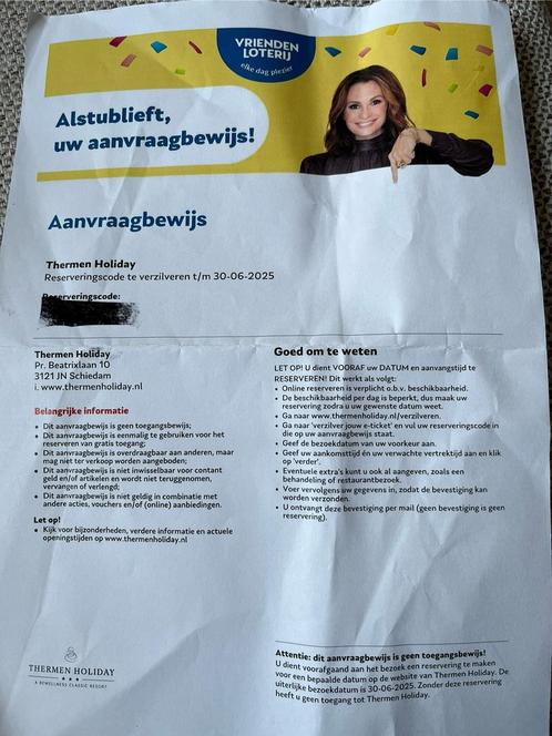 3 Vouchers Thermen Holiday Schiedam, Tickets en Kaartjes, Kortingen en Cadeaubonnen, Drie personen of meer, Spa of Sauna