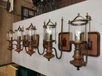 Toscaanse Wandlampen Brons/Hout  set a 5 st., Antiek en Kunst, Ophalen, Brons
