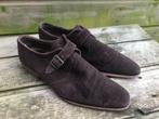 MANFIELD bruin suede gespschoenen maat 45, Gedragen, Ophalen of Verzenden, Bruin, Gespschoenen