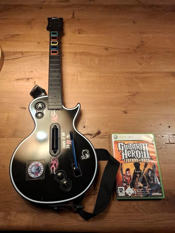 Guitar Hero 3 Xbox 360 met Gitaar, Spelcomputers en Games, Games | Overige, Gebruikt, Muziek, 1 speler, Vanaf 12 jaar, Ophalen of Verzenden