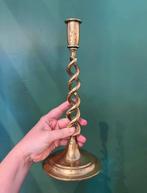 XL Grote vintage antiek 20s messing twist design kandelaar, Ophalen, Koper of Brons