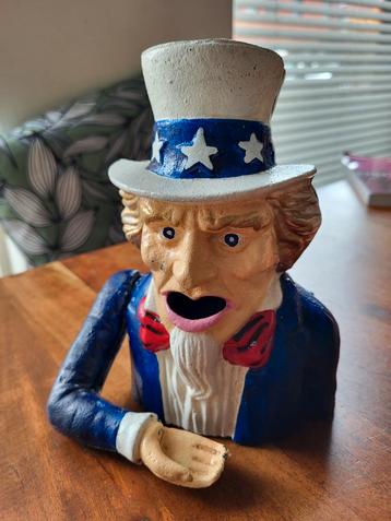 Vintage gietijzeren Uncle Sam Spaarpot beschikbaar voor biedingen